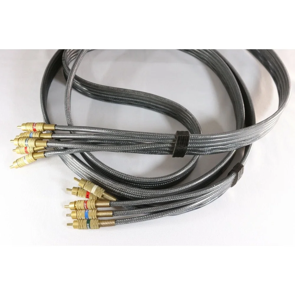 RCA 5 Connector Digital High Performance Component Audio Video Cable 9 Foot Gray